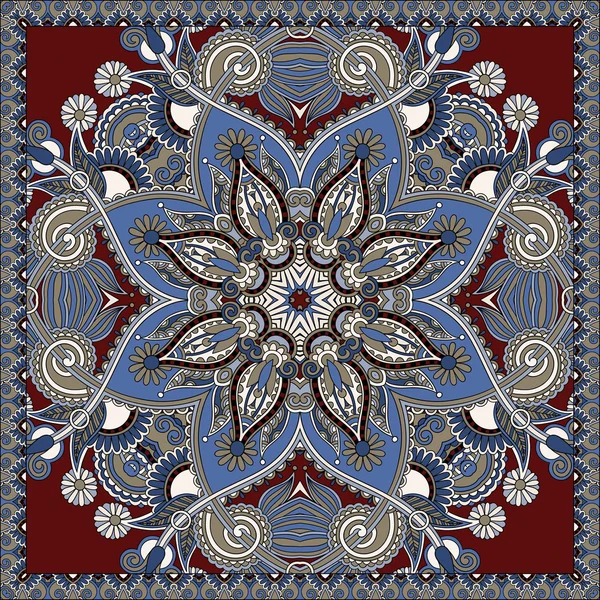 Traditionelle Zierblumen Paisley Bandanna. — Stockvektor