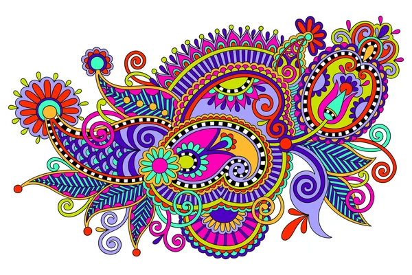 Dessin numérique original art décoré conception de fleurs . — Image vectorielle