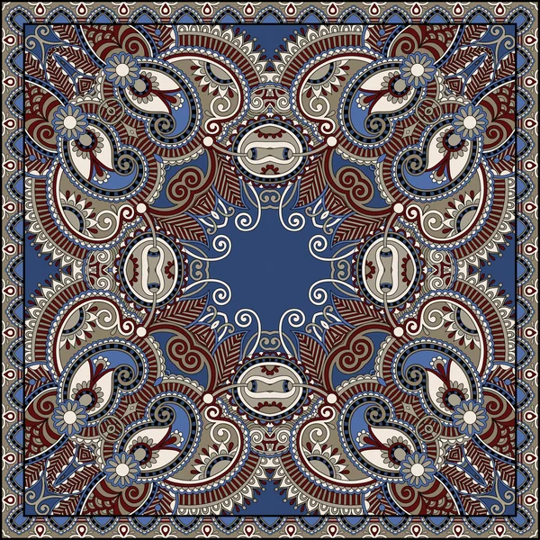 Ornamentale tradizionale floreale Paisley Bandanna . — Vettoriale Stock