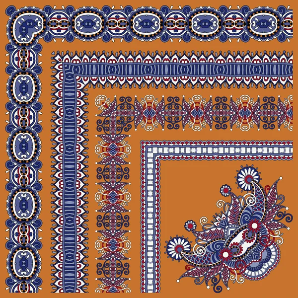 Conjunto de marco floral vintage ornamental — Archivo Imágenes Vectoriales