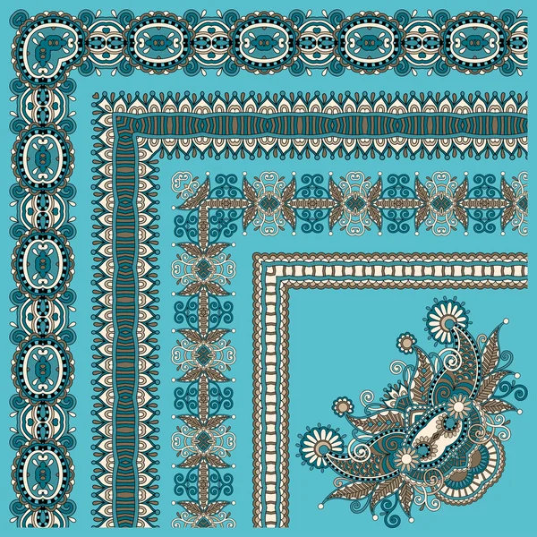 Ensemble de cadre floral vintage ornemental — Image vectorielle