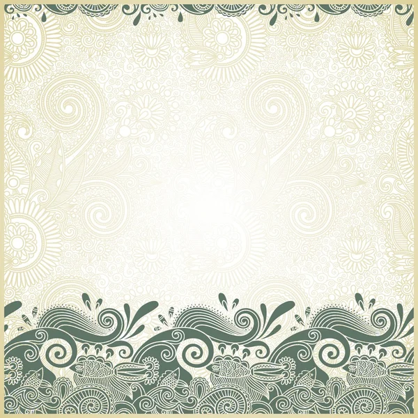 Poisson et essuyer des rayures ornementales en fond floral — Image vectorielle