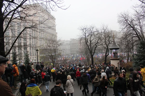 群众大会进入乌克兰的欧洲联盟，euromaydan，基辅，乌克兰，2013 年 11 月 24 日 — 图库照片