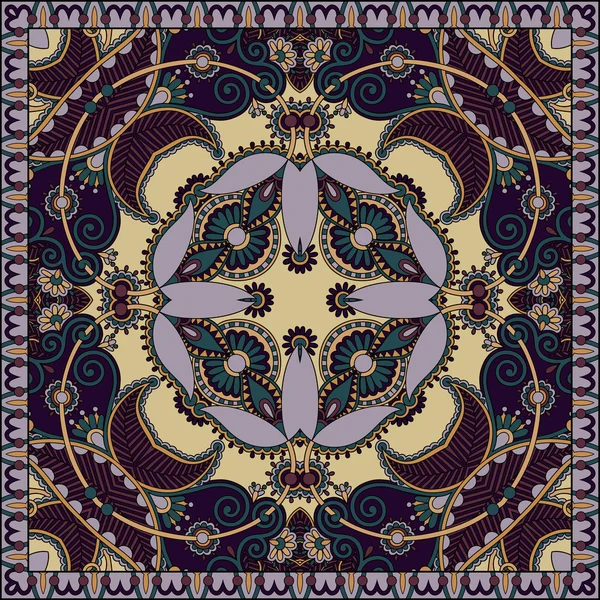 Ornamentale tradizionale floreale Paisley Bandanna . — Vettoriale Stock