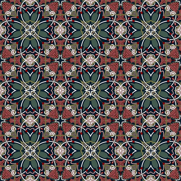 Geometría floral patrón sin costura — Vector de stock