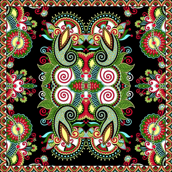 Floral tradicional ornamental Paisley Bandanna . — Vector de stock