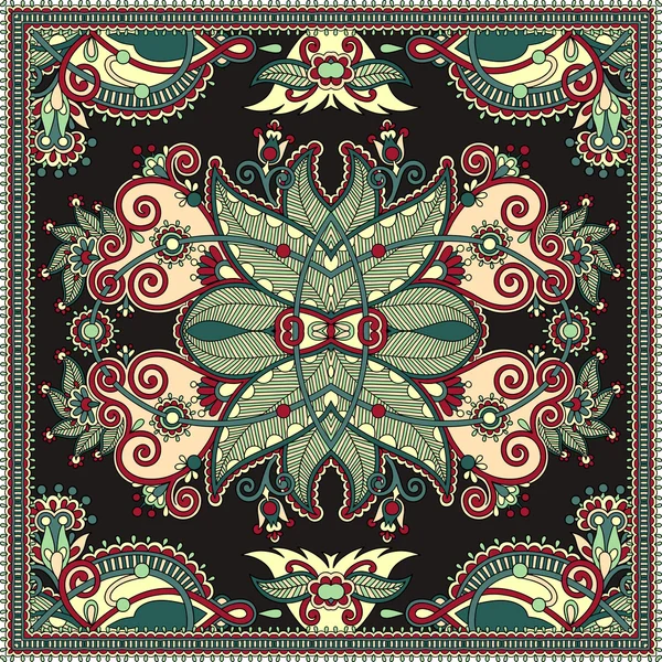 Floral tradicional ornamental Paisley Bandanna . — Vector de stock