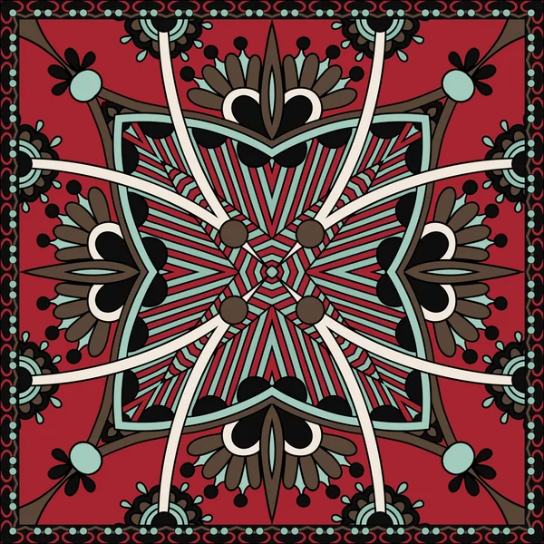 Ornamentale tradizionale floreale Paisley Bandanna . — Vettoriale Stock