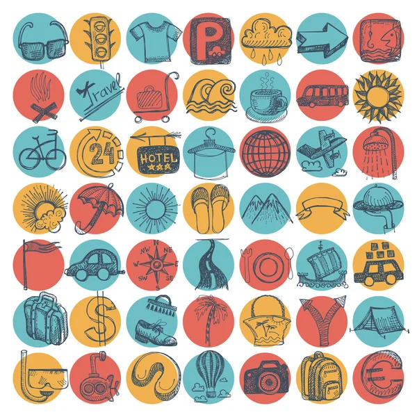 49 el çizim doodle Icon set — Stok Vektör