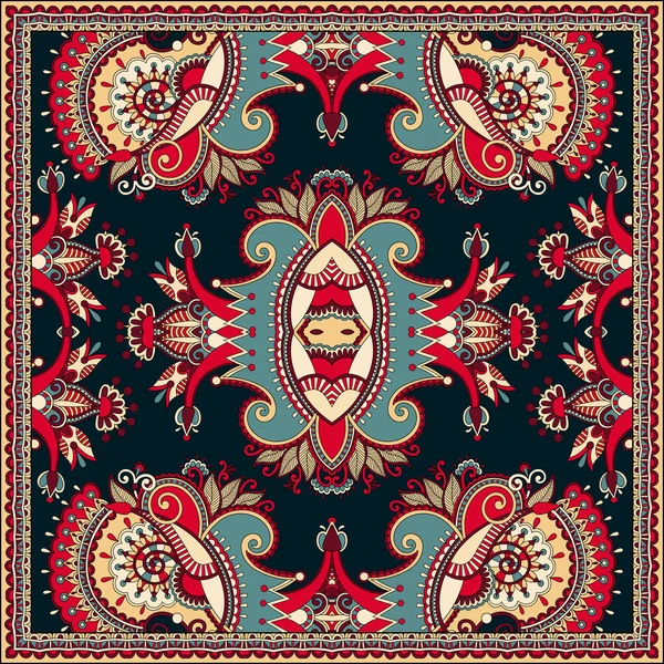 Floral tradicional ornamental Paisley Bandanna . — Vector de stock