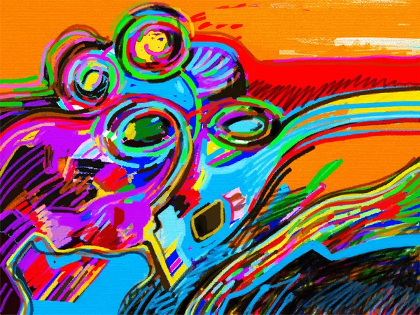 Composição de pintura abstrata digital — Vetor de Stock