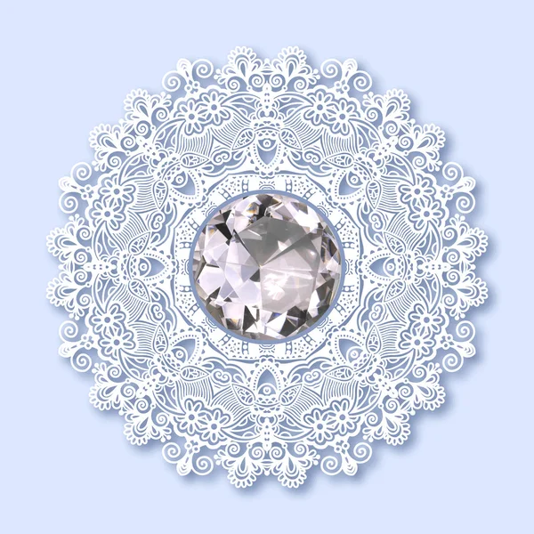 Floraler Hintergrund mit Diamant-Juwel — Stockvektor