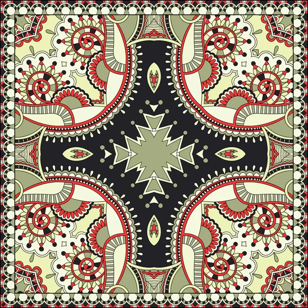 Paisley Floral Ornamental Tradicional Bandanna . — Vetor de Stock