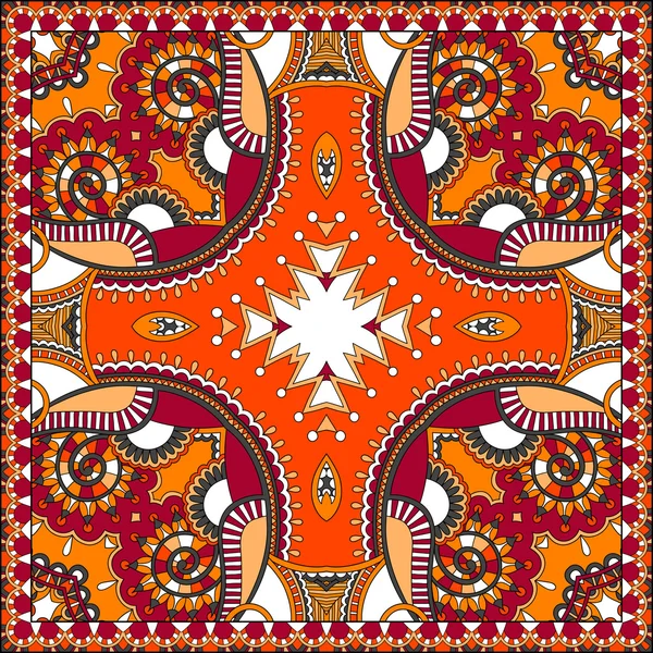 Paisley Floral Ornamental Tradicional Bandanna . — Vetor de Stock