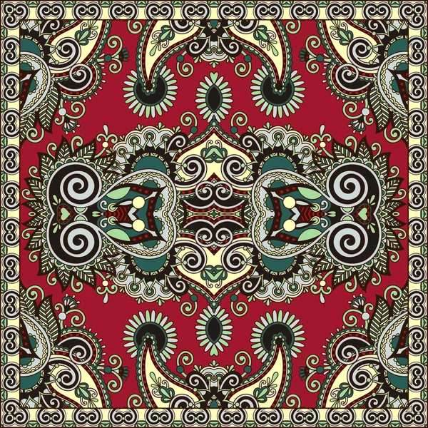 Floral tradicional ornamental Paisley Bandanna . — Vector de stock