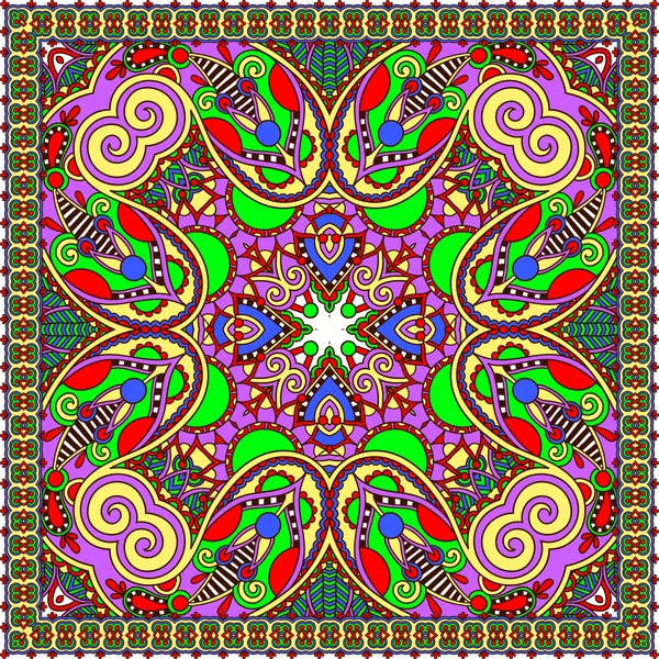 Floral tradicional ornamental Paisley Bandanna . — Vector de stock