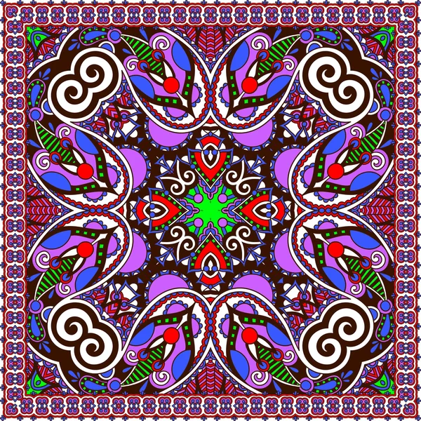 Ornamentale tradizionale floreale Paisley Bandanna . — Vettoriale Stock