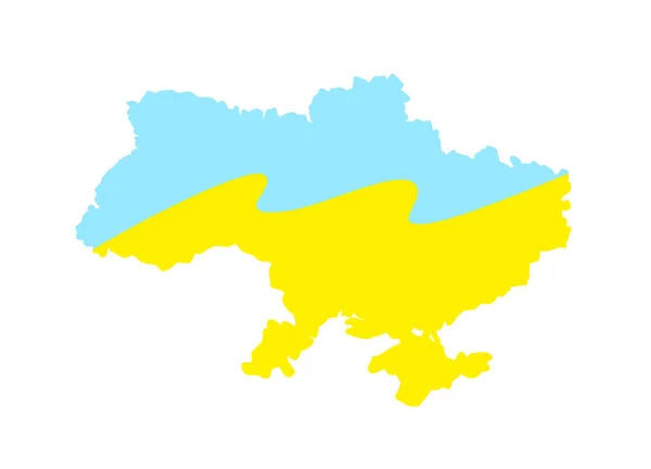 Карта Украины в цветах украинского флага — стоковый вектор