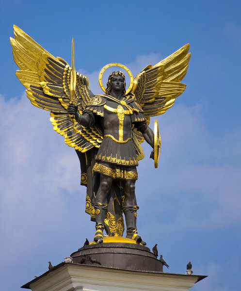 Archangel Michael Saint patron of Kiev in independence square, K