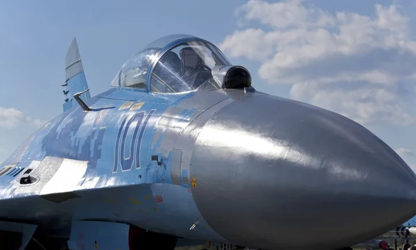 Cockpit van de MiG-29 vechter. — Stockfoto