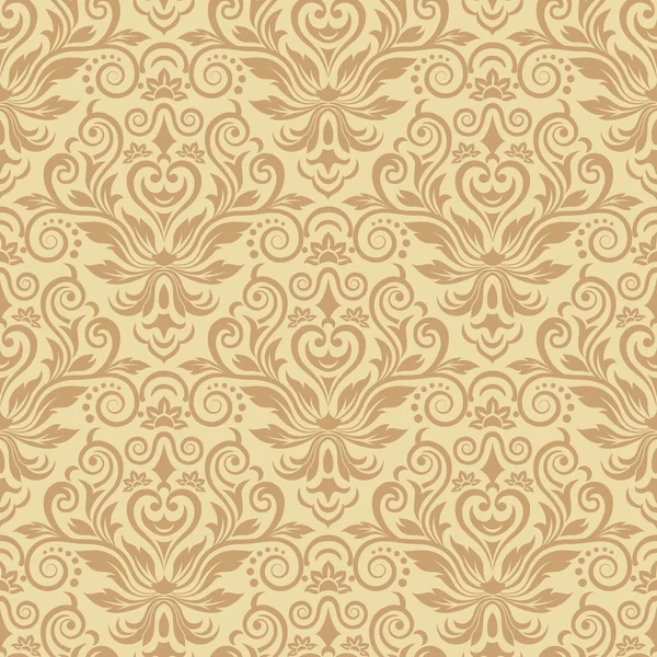 壁紙のデザインのためのシームレスなダマスク織パターン — ストックベクタ