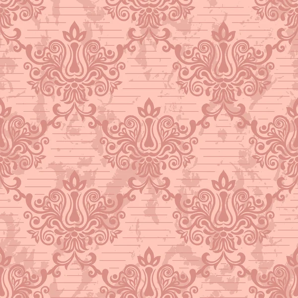 Patrón rosado damasco sin costura — Vector de stock