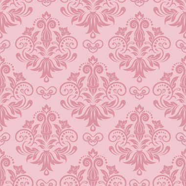 pembe sorunsuz çiçek damask duvar kağıdı
