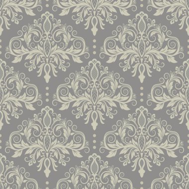 kesintisiz gri damask deseni