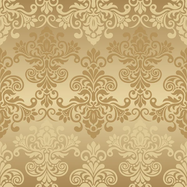 Floral seamless golden background — Stock Vector