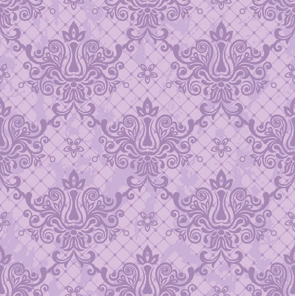 Damasco floral inconsútil púrpura Fondo de pantalla — Vector de stock