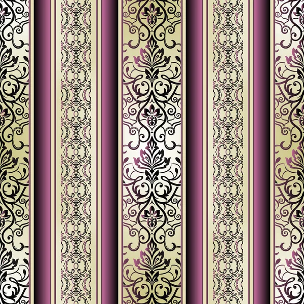 Damask Wallpaper. Vintage Pattern. Vector seamless border in Victorian style — Stock Vector