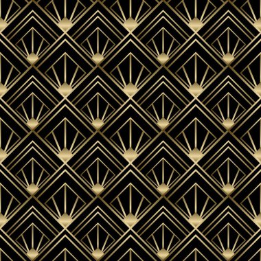 Art Deco Pattern. Minimalistic geometric design. Vector lines clipart