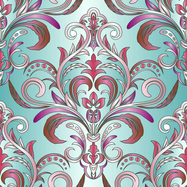 Damask Wallpaper. Vintage Pattern. Vector seamless border in Victorian style. — Stock Vector