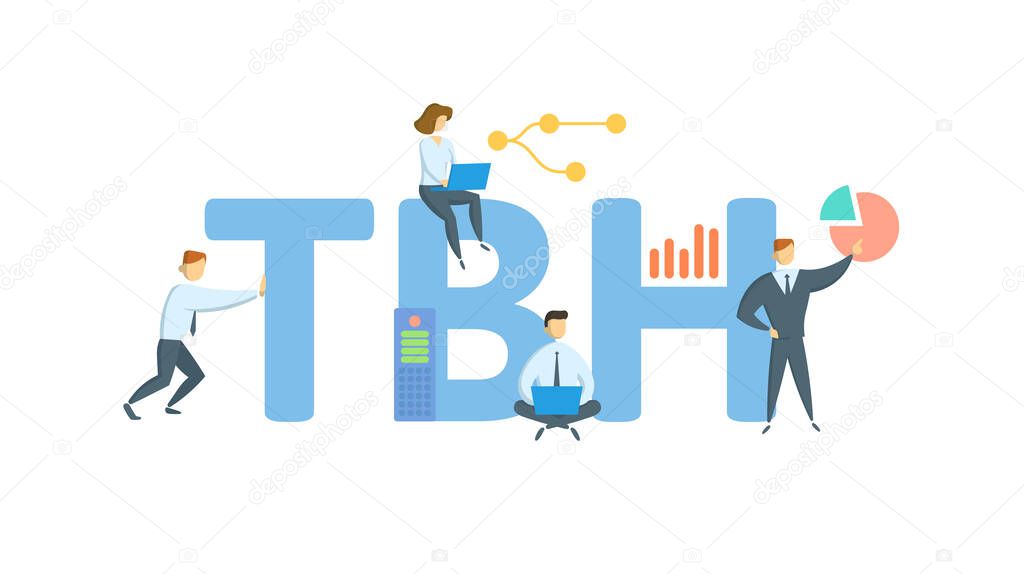 TBH, Technical Basis for Harmonized Conformance. Concept with keyword, people and icons. Flat vector illustration. Isolated on white.