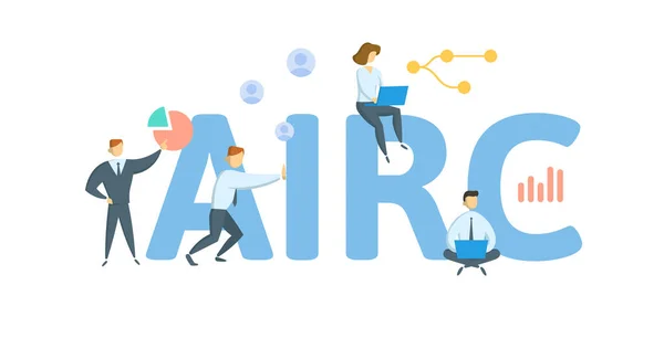 AIRC, Alternative Incremental Research Credit. Концепція з ключовим словом - люди і іконки. Плоский вектор. Ізольовані на білому. Стоковий вектор