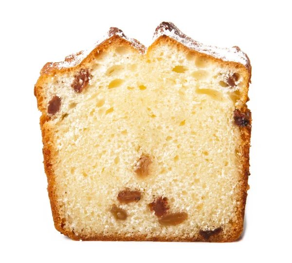 Slice of cake with raisins — Stock Photo, Image