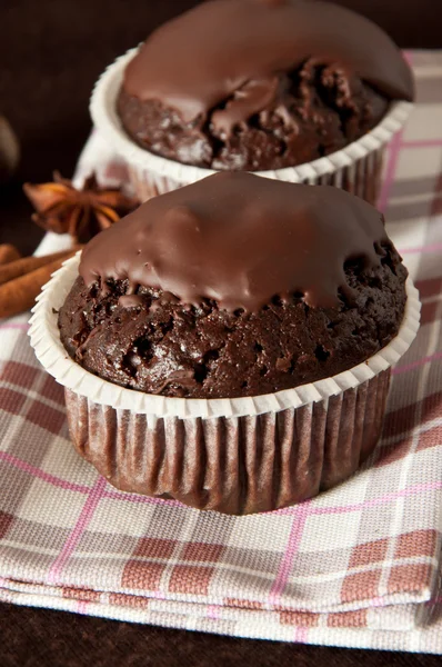 Chocolade muffins — Stockfoto