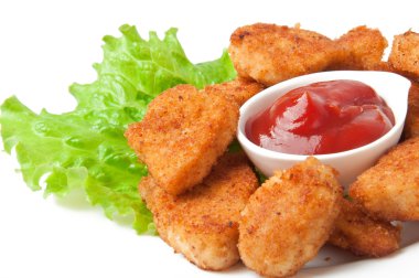 Fresh fragrant fried chicken nuggets clipart
