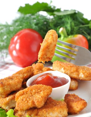 taze kokulu kızarmış tavuk nuggets