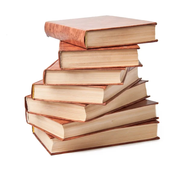 Stack of old books on a white background — Stock Photo, Image