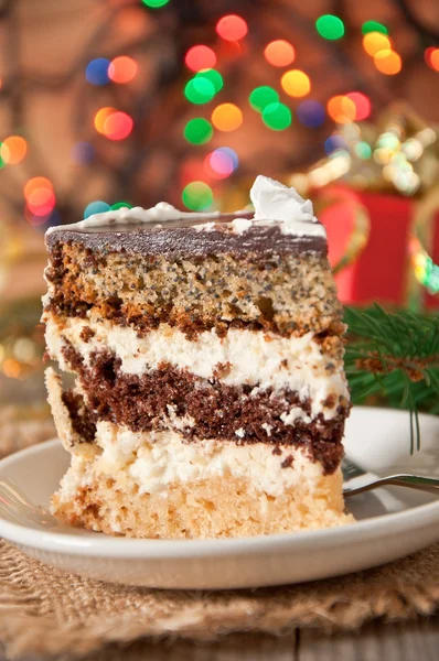 Christmas cakes on wooden background — Stock Photo, Image