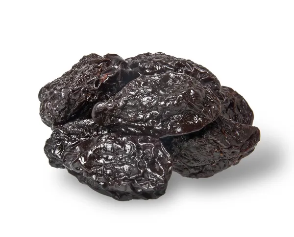 Prunes close up isolated on white background — Stock Photo, Image
