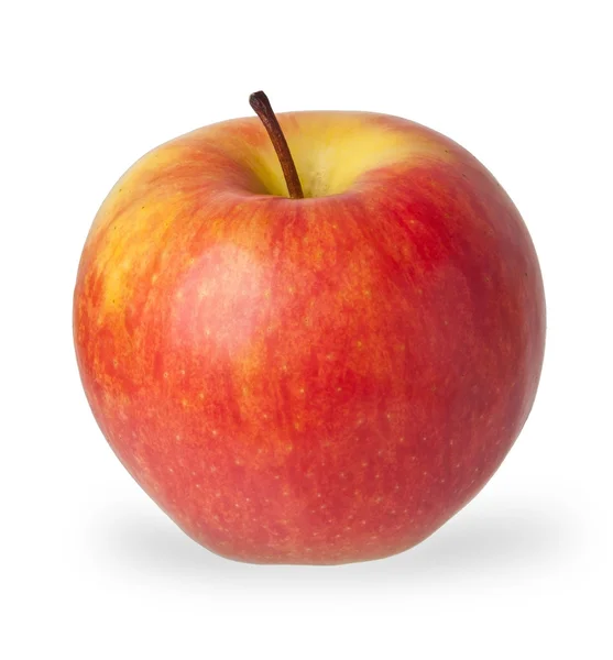 Κόκκινο και κίτρινο μήλο απομονωμένο σε λευκό φόντο — Φωτογραφία Αρχείου