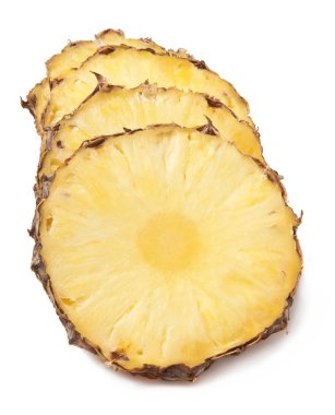 beyaz zemin üzerine dilim ananas