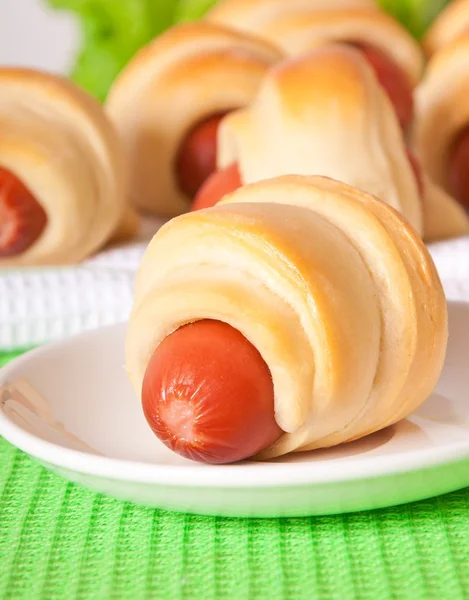 Wurst im Teig — Stockfoto