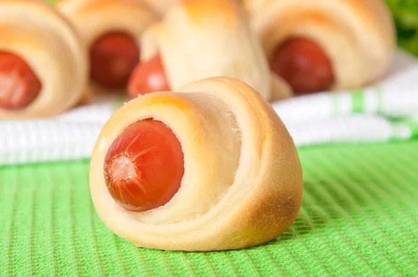 Sausage in the dough — Stock Photo, Image