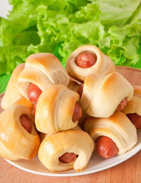 Wurst im Teig — Stockfoto