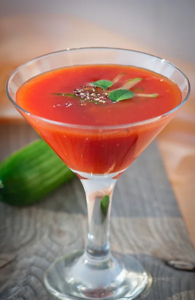 Suco de tomate - gaspacho — Fotografia de Stock