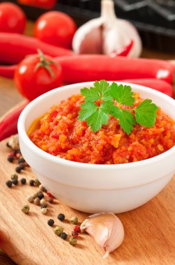 Red hot chili biber ve sos ve sos için malzemeleri