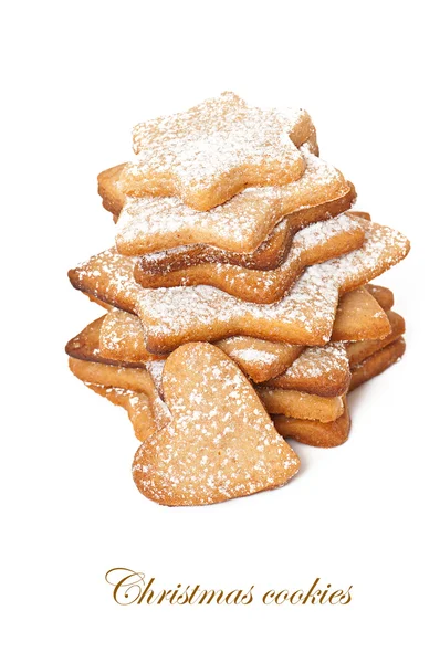 Galletas de Navidad aisladas sobre fondo blanco — Foto de Stock